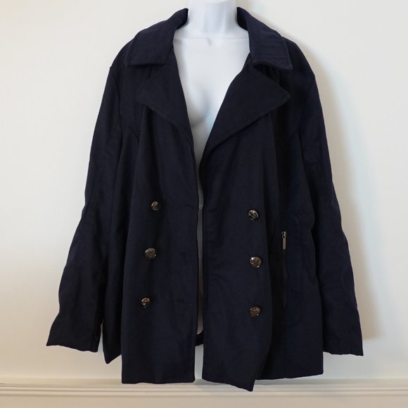 Yoki Jackets & Blazers - (NWT) Yoki Navy Blue Pea Coat 3XL
